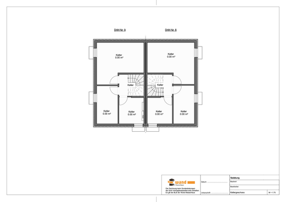 Grundrisse DHH Kellergeschoss BV Langweid