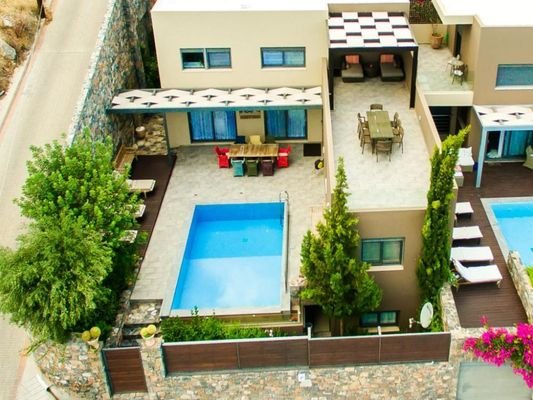 Kreta, Mavrikiano: Moderne Villa mit Pool und spek