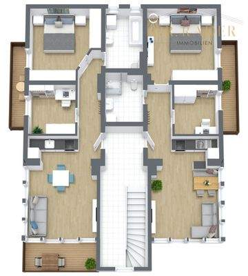 3D Grundriss Dachgeschoß
