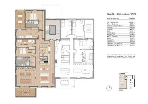 Villa 2 - Grundriss WE 16 im 1.OG