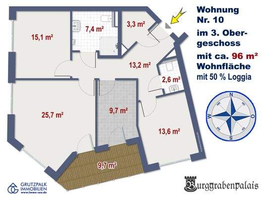 Südwest-Wohnung 10 im 3. OG