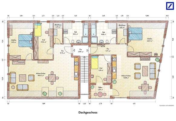 Grundriss Dachgeschoss.