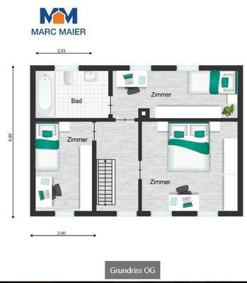 Grundriss OG in Farbe