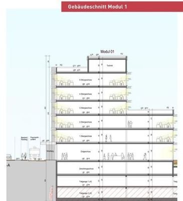Gebäudeschnitt Modul 1