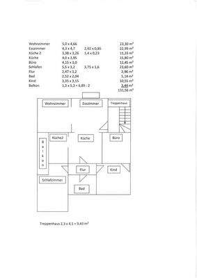 Grundrissskizze und ca. Maße / Größe der einzelnen