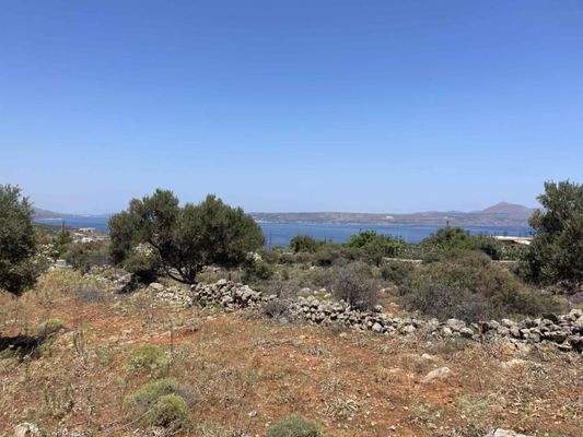 Kreta, Kokkino Chorio: Meerblick-Grundstück mit Baugenehmigung zu verkaufen