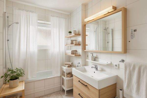 Badezimmer mit Wanne und Fenster - (KI generiert)