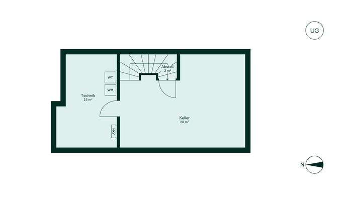 Hier gibt es genug Stauraum im Untergeschoss