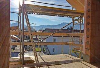 Ausblick von dieser Wohnung auf die Alpen 
