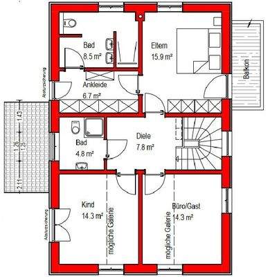 Obergeschoss / Beispiel