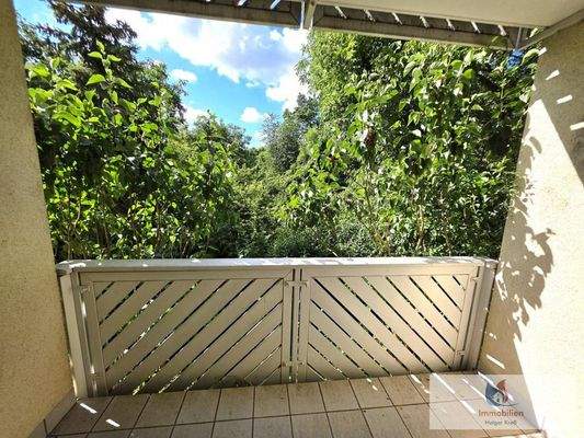 Loggia mit Blick in das Naturschutzgebiet