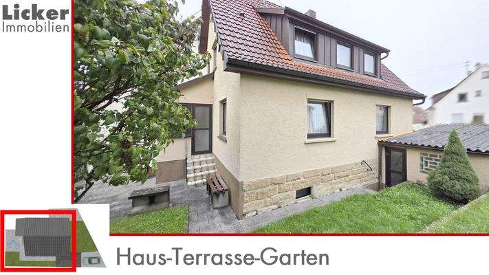 Haus-Terrasse-Garten