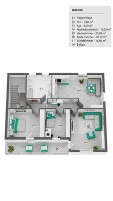 Grundriss große Wohnung 