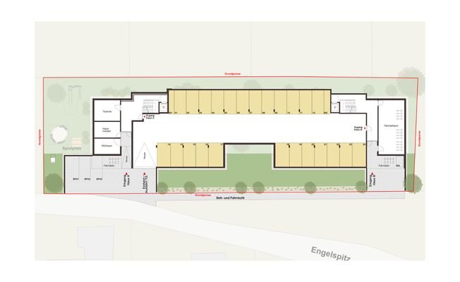 Engelspitz, Sulzberg-Geschossplan Ebene 0, Tiefgarage