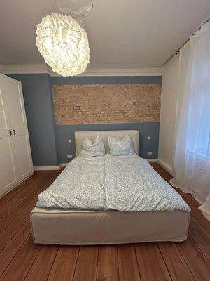 Schlafzimmer Ziegelwand