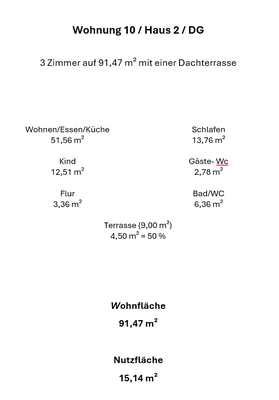 Wohnfläche Wohnung 10