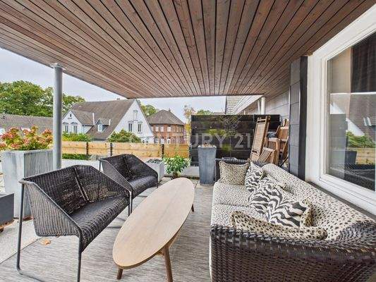 Überdachter Teil der Dachterrasse