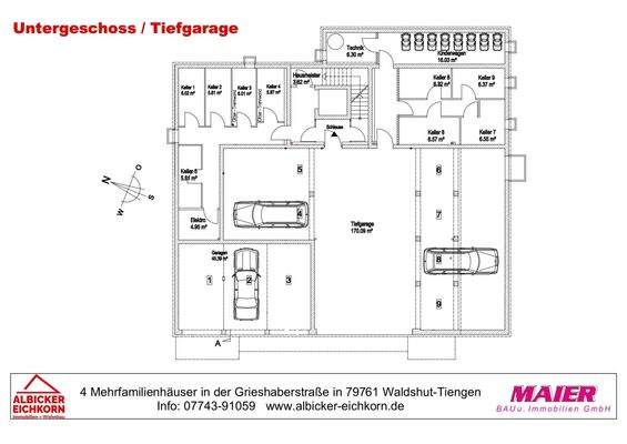 Haus 3: Untergeschoss-Tiefgarage