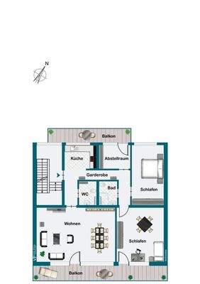 Grundriss 2. und 3. OG