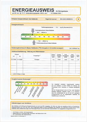 Energieausweis 64,1 kWh_m2a
