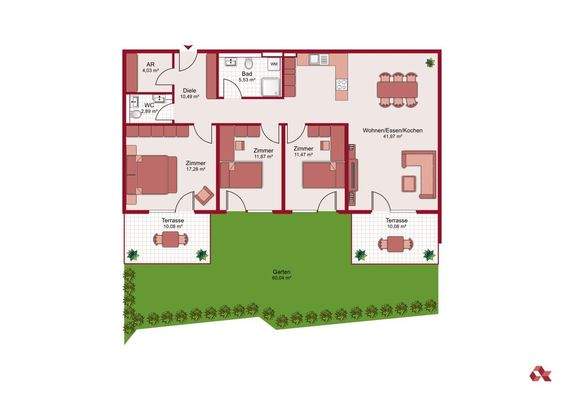 Grundriss 2D Top B 102,5