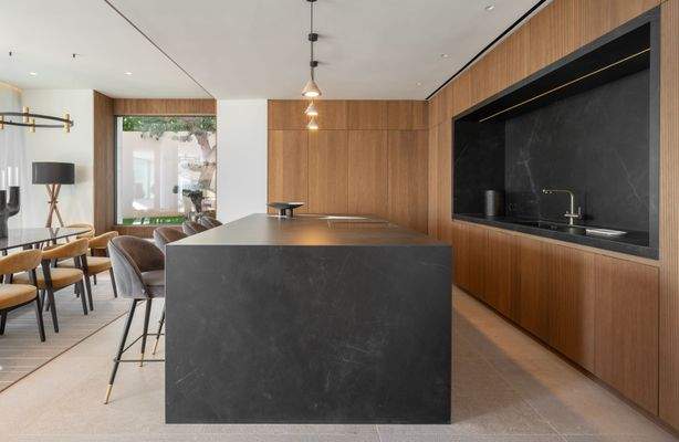 Open kitchen in villa in Portals