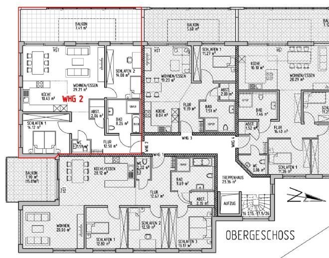 Energieeffiziente 3-Zimmer-Obergeschosswohnung  mit Balkon