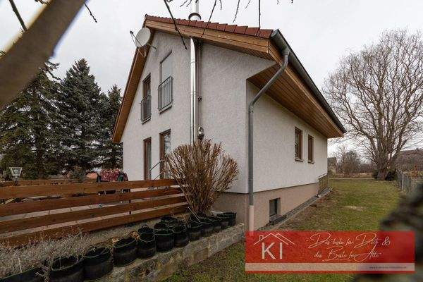 Außenansicht/ Terrasse/ Edelstahl Schornstein