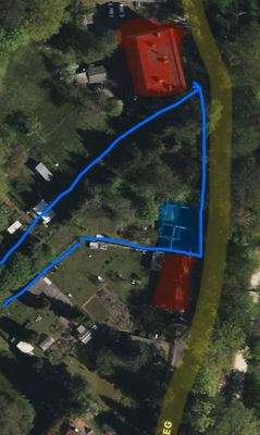 gelb Uferweg, blau Grundstück