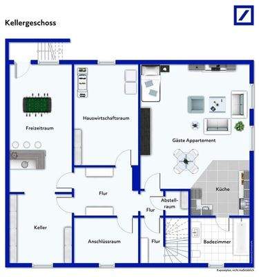 Grundriss UG / Keller - möbliert