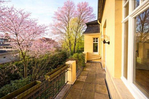 Rückwärtiger Balkon mit Grünblick