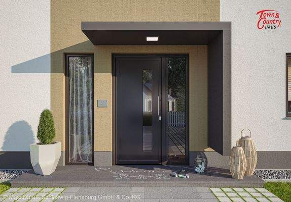 Ansicht Eingang Vordach