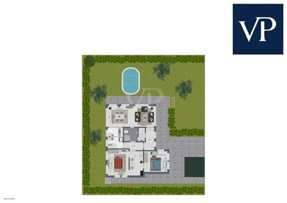 Grundriss hinterer bebauter Bereich Gartenanlage