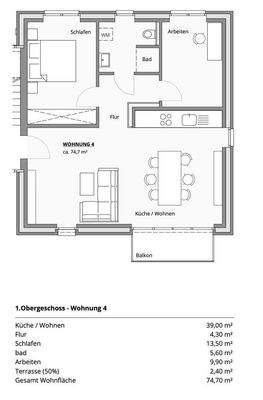1. Obergeschoss Grundriss