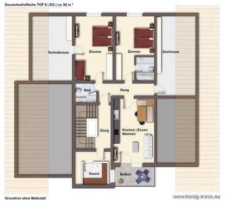 Grundriss TOP 5 ohne Maßtab