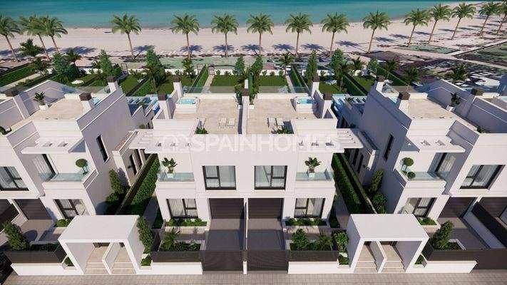 Luxury 3-Bedroom Houses in A Beachfront Project in Los Alcazares