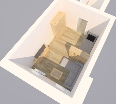 Wohn/Schlafzimmer (Beispiel)