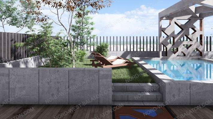 Außenansicht mit Pool