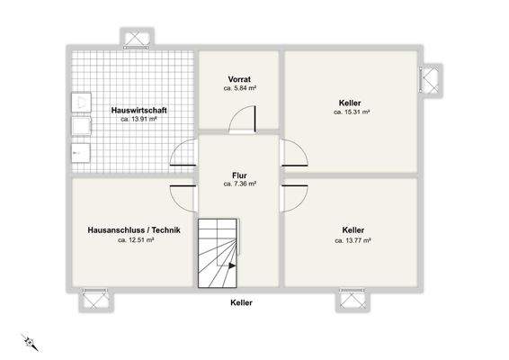 Untergeschoss Haus A + Haus B