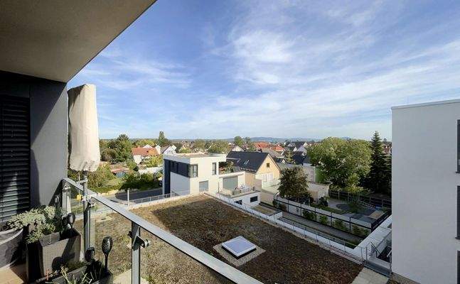 Balkon Blick auf Bergstrasse