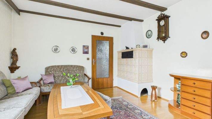 Ansicht Wohnzimmer Kamin