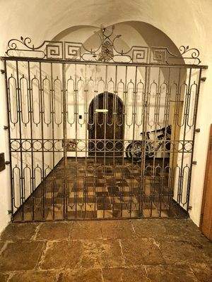 Gittertüre im Eingangsbereich