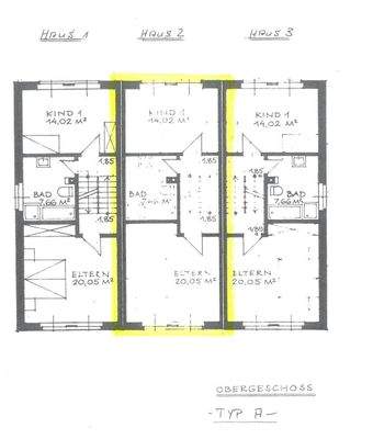 Grundriss Mittelhaus 1. OG