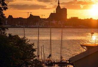Ausblick auf Stralsund-Abendsonne