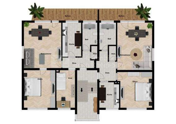 3480 Grundriss EG und Obergeschoss