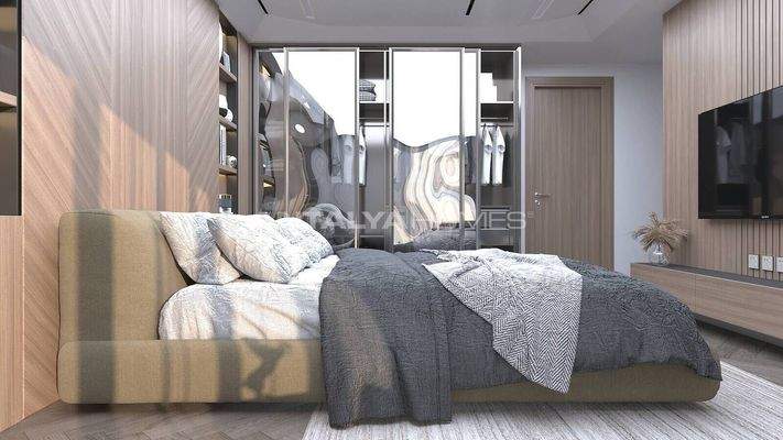 Detached Houses with Sea Views and Pools in Alanya Tepe