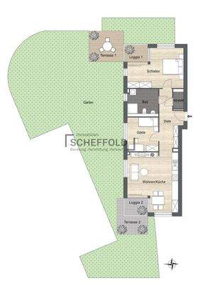 Grundriss Typ C mit Garten