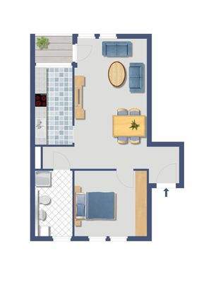 Grundriss gestaltet WE 14