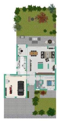 EG mit Außenbereich - Grundriss nicht maßstabsgetr