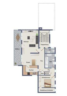 Obergeschoss, Wohnhausanbau (kein Maßstab)